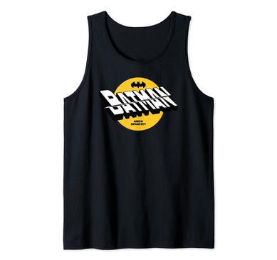 Amazon Essentials DC Comics Batman Circle 3D Shifted Logo Tank Top