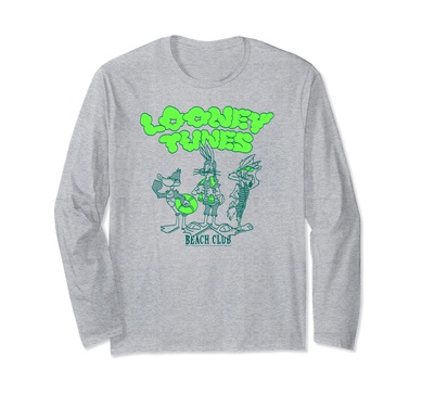 Amazon Essentials Looney Tunes Beach Club Long Sleeve T-Shirt