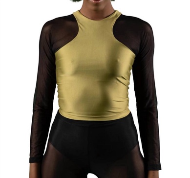 racer back long sleeve top in pistachio