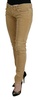 Brown Cotton Corduroy Low Waist Women Casual Jeans