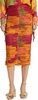 taka mesh midi skirt in red-yellow