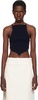 Black Lingerie Detail Pointy Tank Top