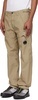 Beige Cotton Gabardine Regular Cargo Pants