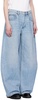 Light blue distressed flare jeans