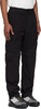 Black Microreps Loose Patch Pocket Cargo Pants