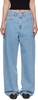 Blue Low Waist Wide Leg Jeans