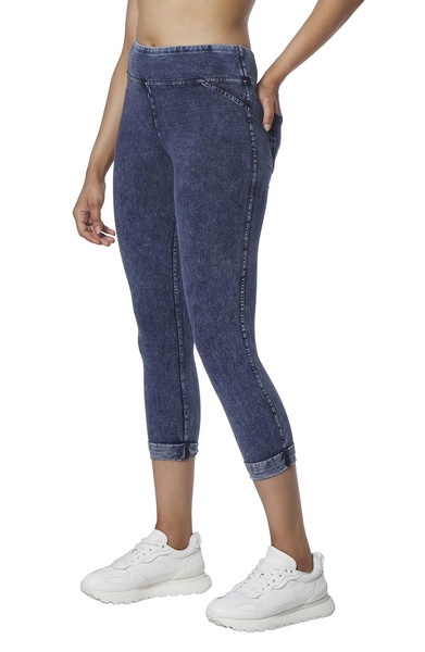 Andrew Marc Women's Faux Denim Cropped Legging, Regular and Plus Sizes