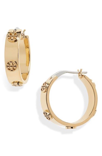 Miller Logo Embossed Hoop Earrings