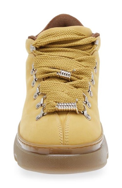 Leather hiking boots