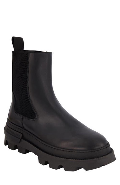 KARL LAGERFELD Men's Leather Plain Toe Chelsea Boot Combat