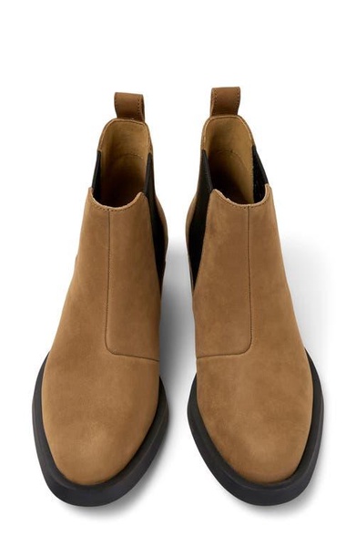 Brown nubuck ankle boots for women