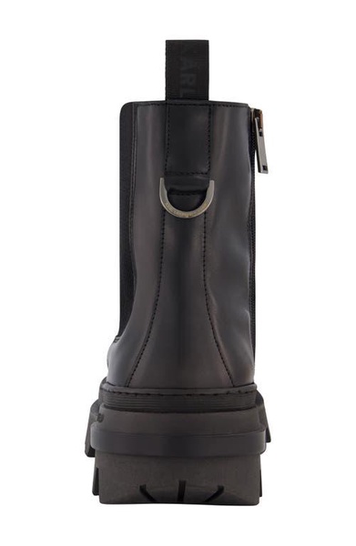 KARL LAGERFELD Men's Leather Plain Toe Chelsea Boot Combat
