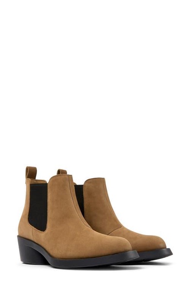 Brown nubuck ankle boots for women