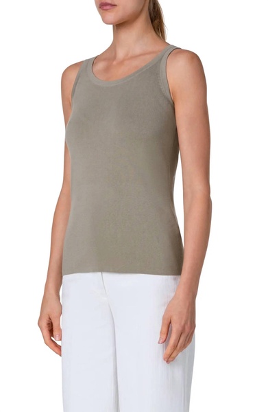 virgin wool tank top in sage