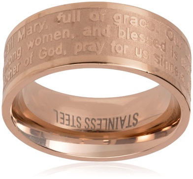 Amazon Essentials Steeltime 18k Gold Plated Hail Mary Prayer Ring , (previously Amazon Collection)
