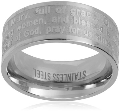 Amazon Essentials Steeltime Stainless Steel Serenity Prayer Band Ring , (previously Amazon Collection)