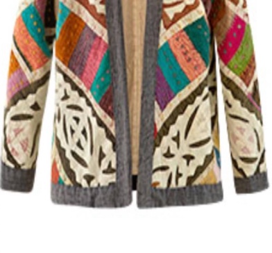 women's one of a kind cutwork kantha jacket in multi