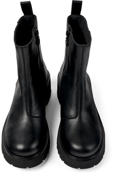 Black leather boots for women