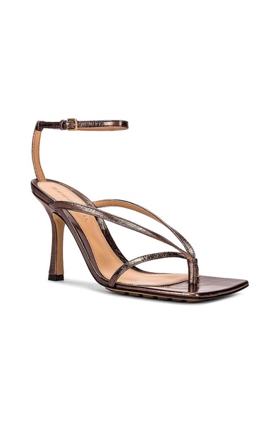 Stretch Metallic Leather Sandals