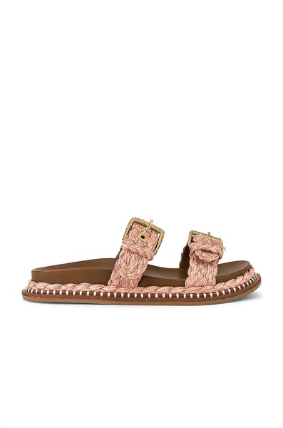 kiera raffia sandal in terracotta