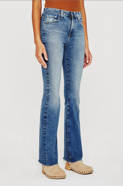 denim farrah boot jeans in medium indigo wash