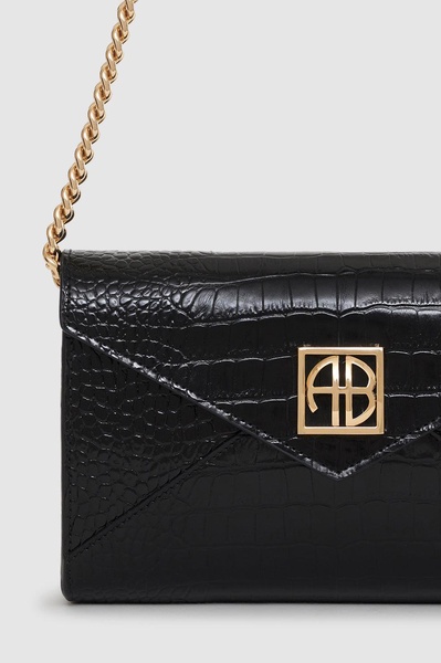 Small Elly Clutch - Black Embossed
