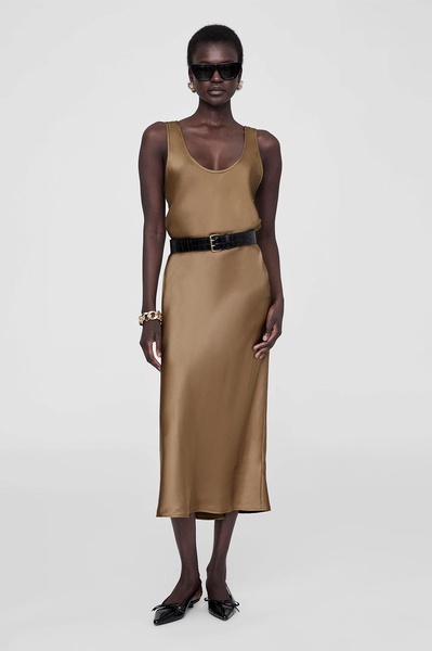 Bar Silk Skirt - Sepia