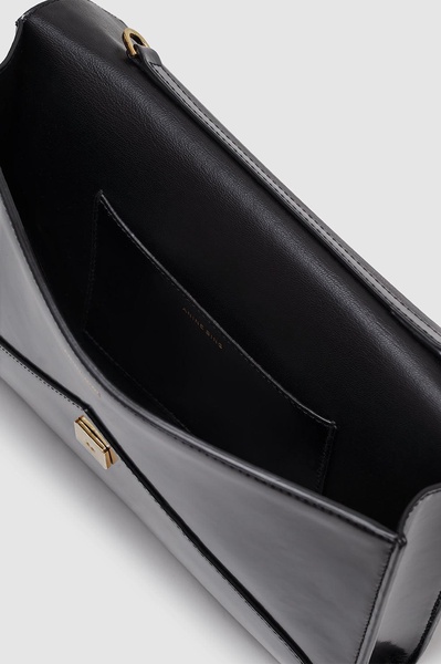 Elly Clutch - High-Shine Black