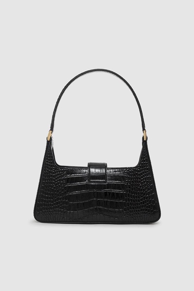 Lou Shoulder Bag - Black Embossed