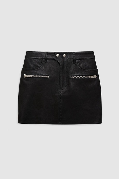 Steel Skirt - Black Leather