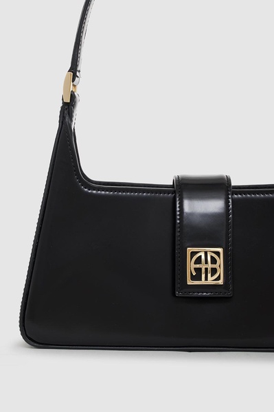 Lou Shoulder Bag - High-Shine Black