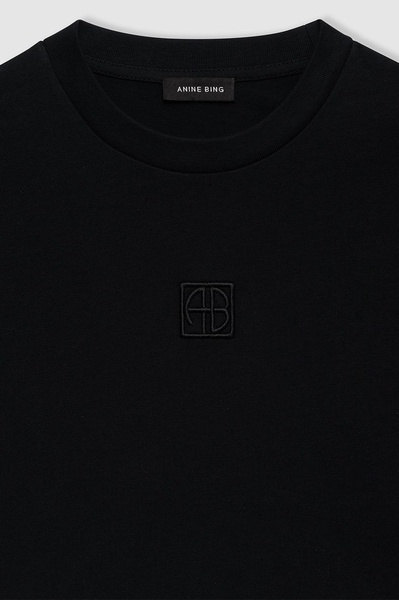 Myers Cropped Tee Framed Monogram - Black