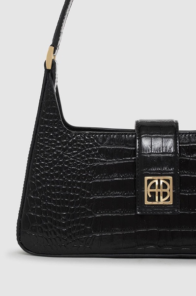 Lou Shoulder Bag - Black Embossed