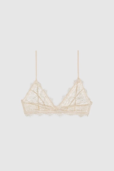 Lace Bra With Trim - Nude