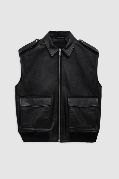 Sonnie Vest - Black Leather