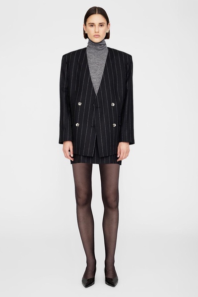 Tierra Skirt - Dark Grey Pinstripe