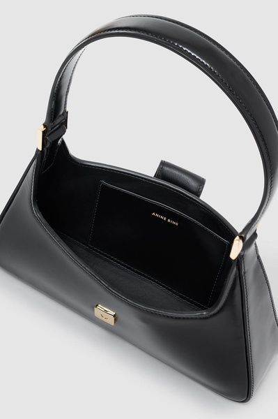 Lou Shoulder Bag - High-Shine Black