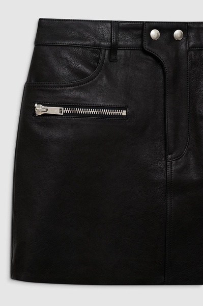 Steel Skirt - Black Leather