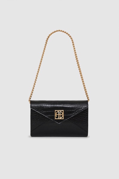 Small Elly Clutch - Black Embossed