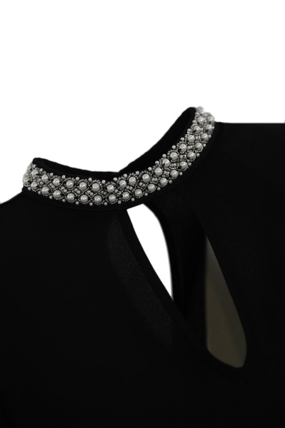 Blouse With Rhinestone Embroidery