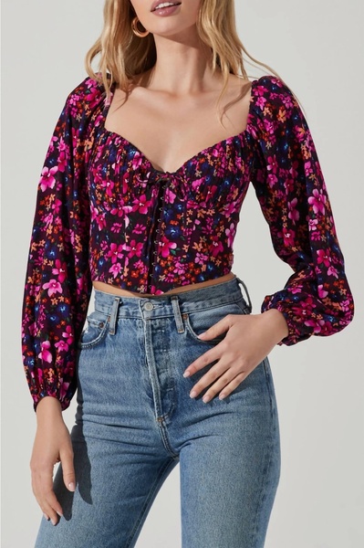 edwina top in purple multi