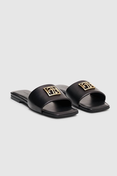 women's ria slide monogram sandal in black