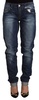 Acht Blue Washed Mid Waist Slim Fit Denim Folded Hem Jeans