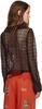 Brown Lace Flounce Blouse