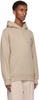 Beige Script Embroidery Hoodie
