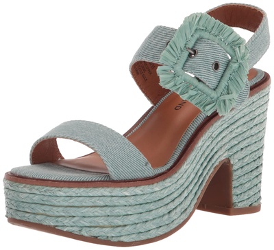 Lucky Brand Women's Yidris Espadrille Platform Sandal Heeled, Wrought Iron, 10