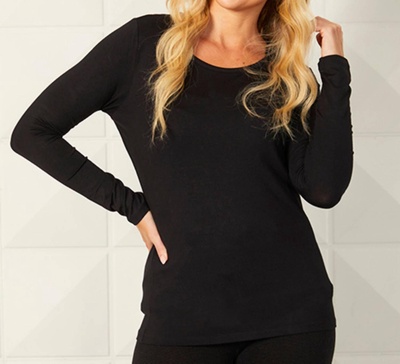 long sleeve top in black