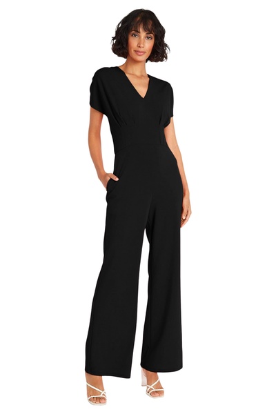 Maggy London womens Stylish V-neck Dolman Sleeve Jumpsuit With Wide Pant Legs and Pockets | Jumpsuits for Women