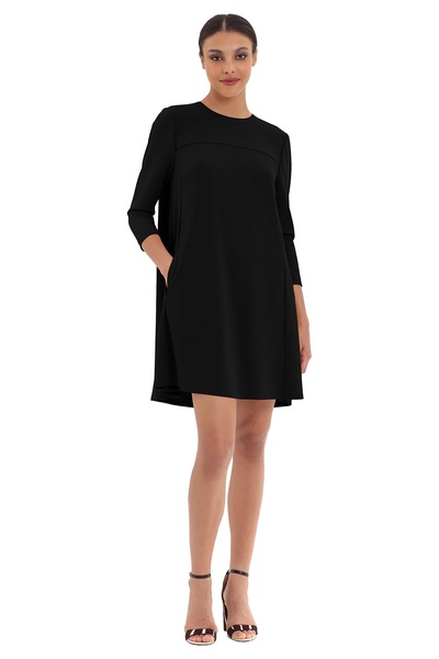 Donna Morgan Women's 3/4 Sleeve Tent Dress W/Pleat Color