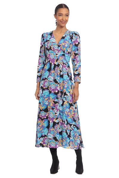 Donna Morgan Women's Long Sleeve V-Neck Maxi